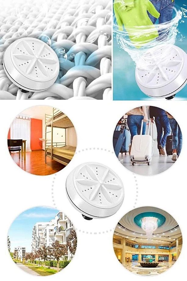 Mini Portatif Çamaşır Makinesi Taşınabilir Seyahat İçin Çamaşır Yıkama Makinası - 8