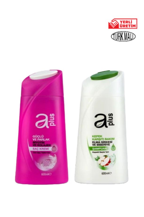 Şampuan 600 Ml Elma Sirkeli & Saç Kremi 600 Ml Tüm Saçlar Için - 1