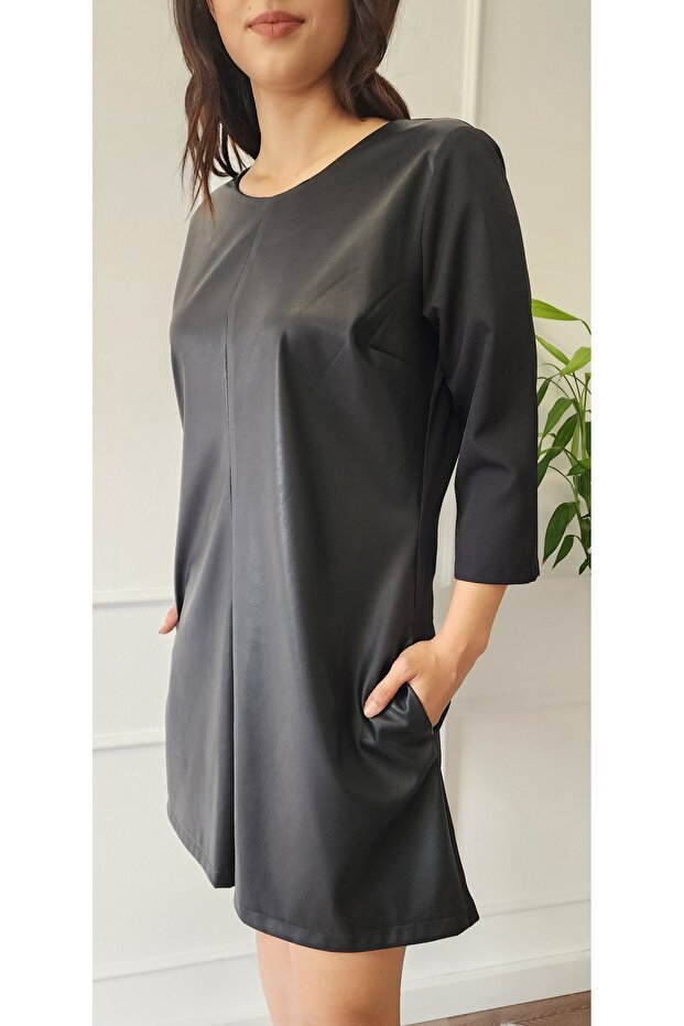 Önü Deri Şort Tulum - 6