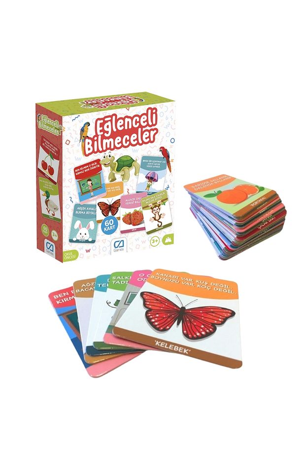 Eğlenceli Bilmeceler 60 Kartlı Eğitici Çocuk Oyun Kartları Aile Oyunu - 2
