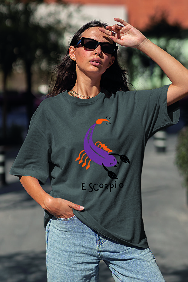 Trend Scorpio Sign Printed Oversize Unisex T-Shirt 065781-81347