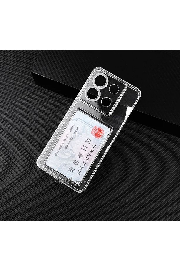 Xiaomi Redmi Note 13 Pro 4g Kılıf Şeffaf Arkası Kartlık Bölmeli Cüzdanlı Kartvizitli Yumuşak Silikon - 4