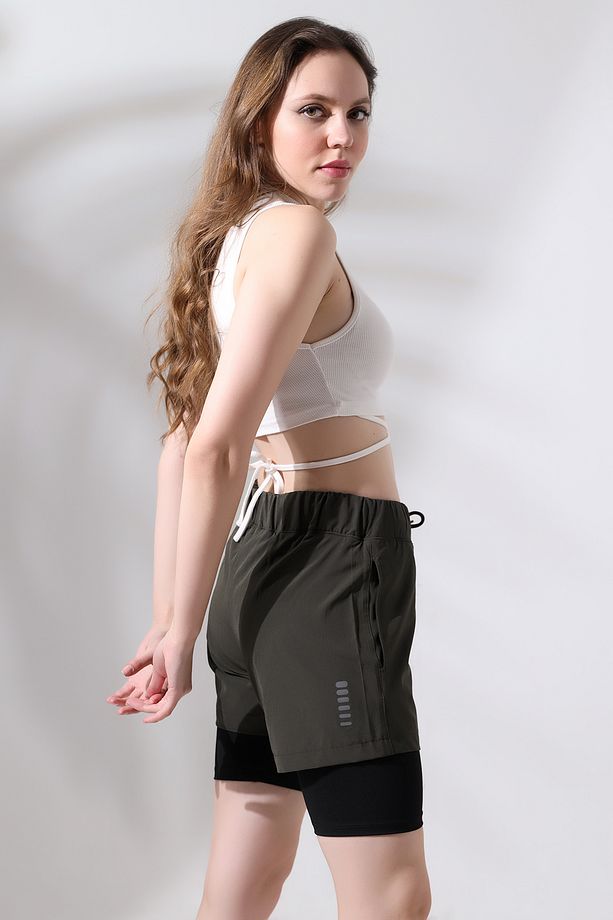 Deniz Şortu/Unisex Model Uzun Havuz Deniz Şortu Içi Taytlı - 6