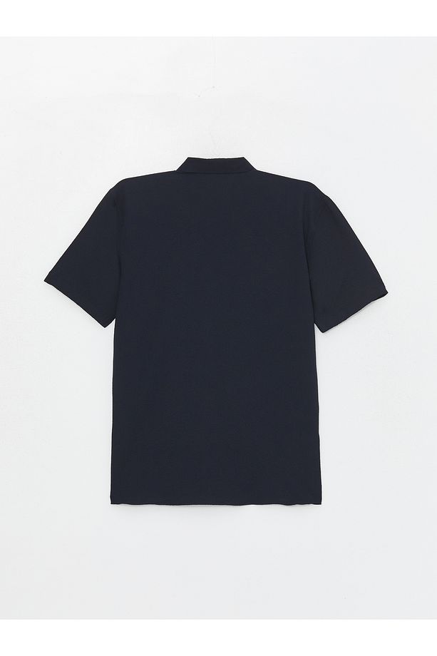 Regular Fit Kısa Kollu Armürlü Erkek Gömlek - 7