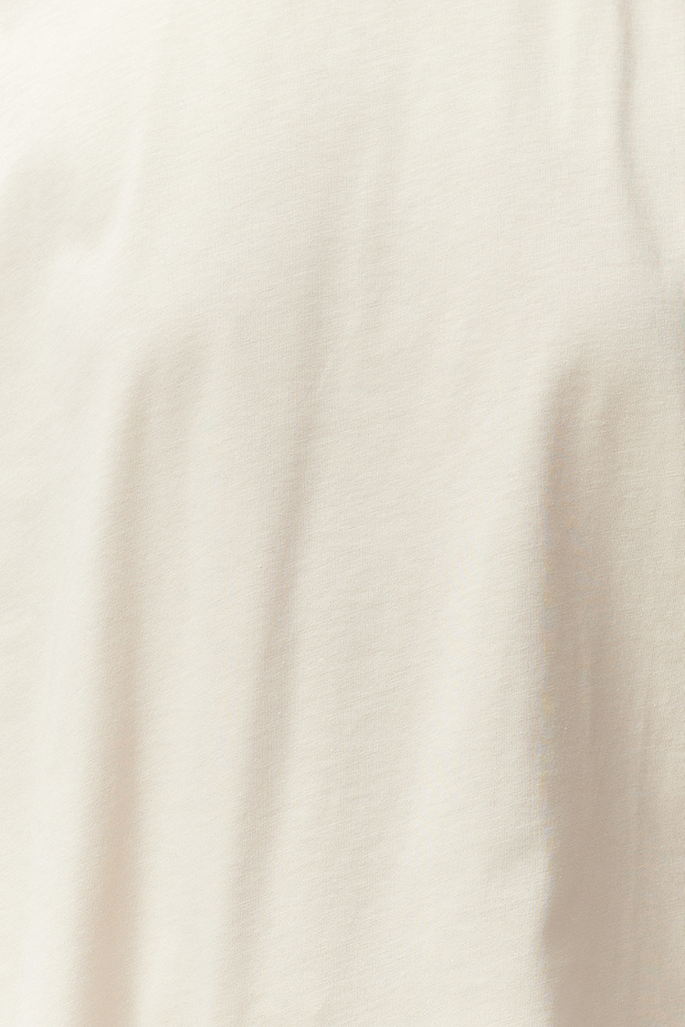 Taş More Sustainable %100 Pamuk Etek Ucu Asimetrik Bisiklet Yaka Örme T-Shirt TWOSS24TS00156 - 5