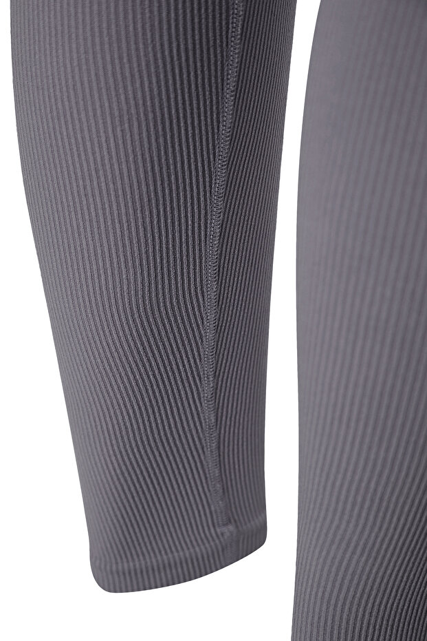 Šedé bezešvé/bezešvé pletené sportovní legíny TWOAW20TA0071 - 8
