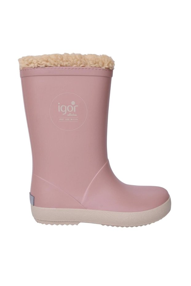 W10293 Splash Dk Pink Borreguito Kids Rain Boots