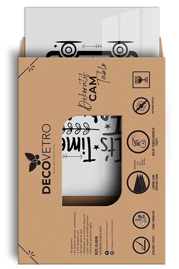 Old Map Style Glass Table - 7