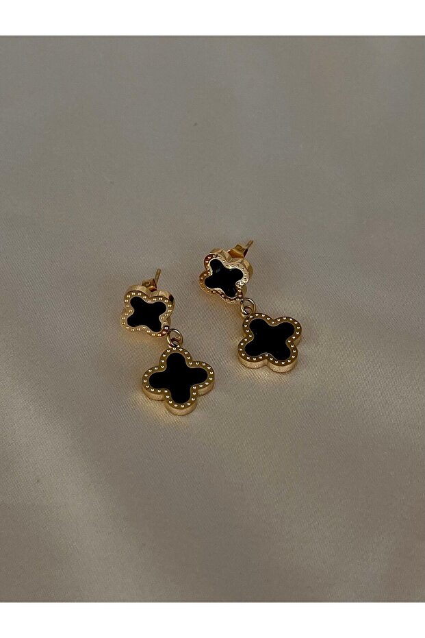 Yonca Model Siyah Küpe - 1