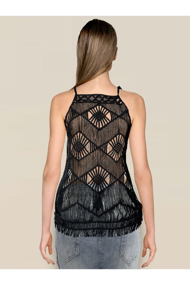 Macrame Style Lace Blouse - 4