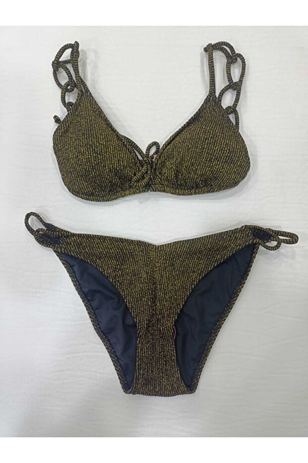 ÜÇGEN TOPARLAYICILI SİMLİ BİKİNİ TAKIMI - 1