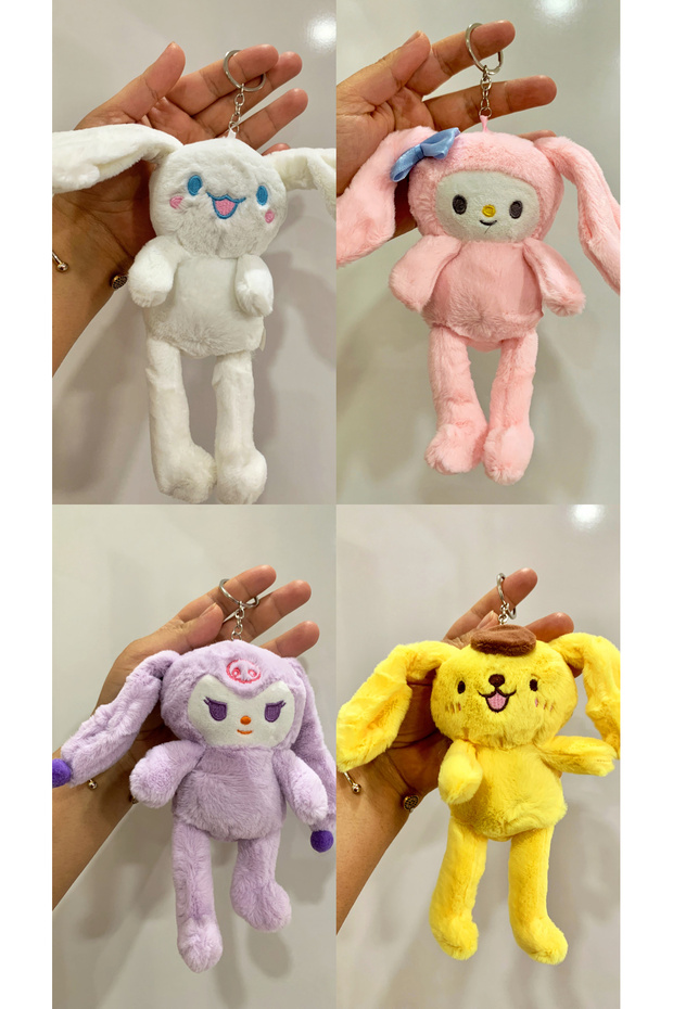 1pc cute kuromi cinnamaroll mymelody sanrio adjustable plush keychain toy kawaii