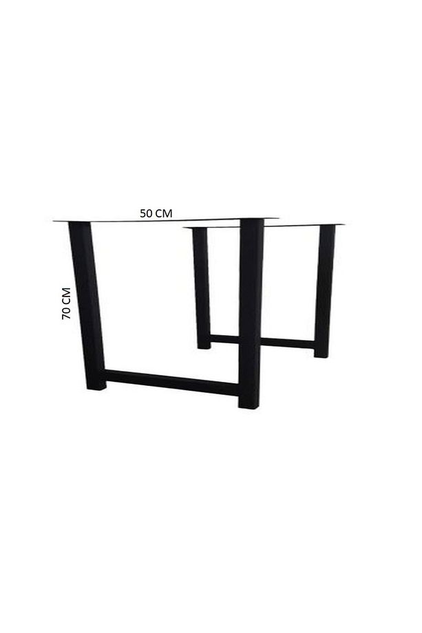 Metal Ayak Masa Ayağı Ahşap Kütük Masif Çalışma Yemek Mutfak Ofis Masası Retro Ayak 2 Adet 70 Cm - 3