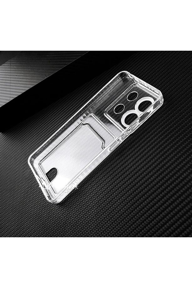 Xiaomi Redmi Note 13 Pro 4g Kılıf Şeffaf Arkası Kartlık Bölmeli Cüzdanlı Kartvizitli Yumuşak Silikon - 6