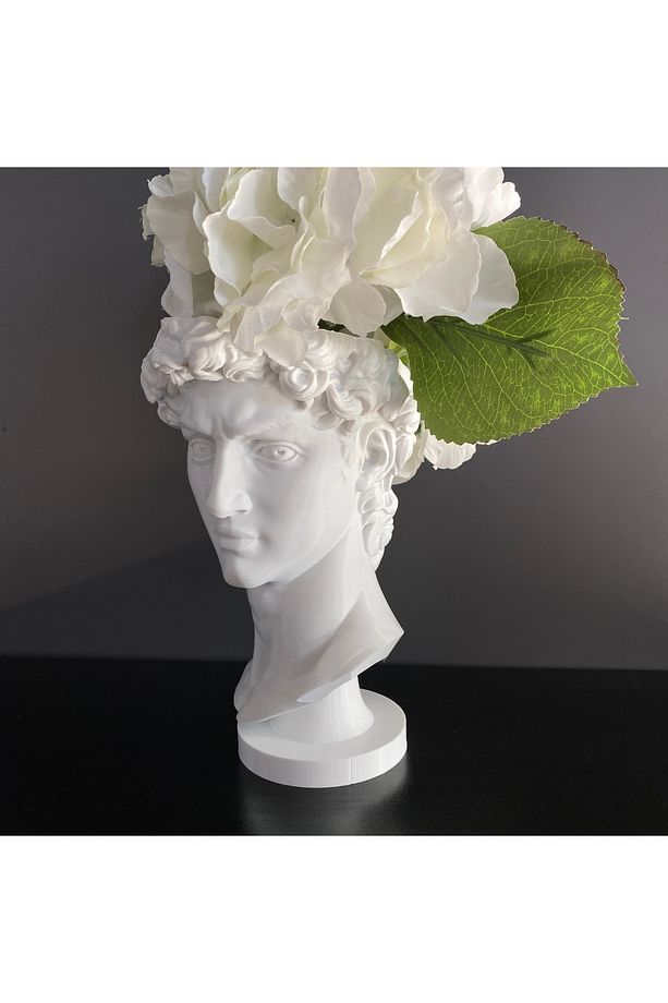 David Saksı Dekoratif David Büstü Saksı Model 20cm Davut Heykeli Ev Ofis Dekor - 3