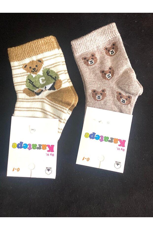 جوارب منقوشة على شكل دب للأطفال - 1