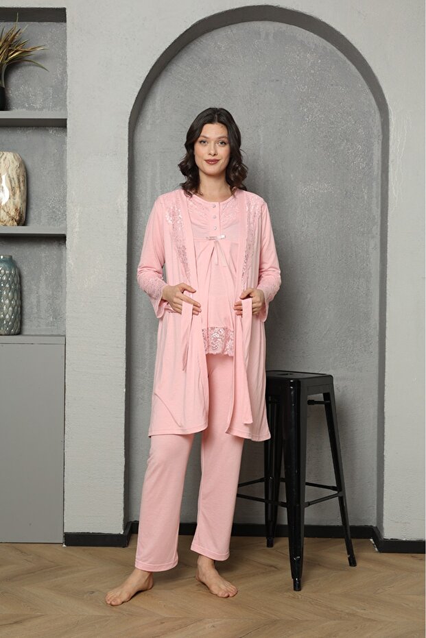 Maternity & Pregnant Nightgown Dressing Gown Set 1037