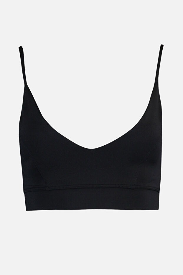 Siyah Destekli/Şekillendirici İp Askılı Örme Spor Sütyeni TWOSS22SS0045 - 6