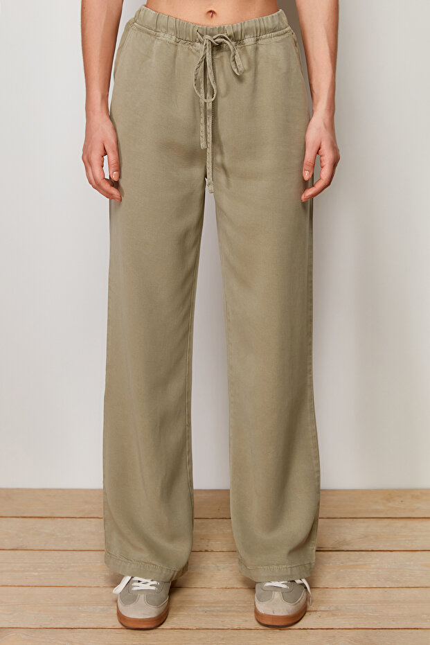 Haki More Sustainable %100 Tencel™ Beli Lastikli Yüksek Bel Jeans TWOSS24JE00203 - 8