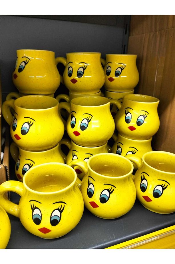 1 ADET Sevimli Seramik Kupa Tweety  Bardak Sarı - 1