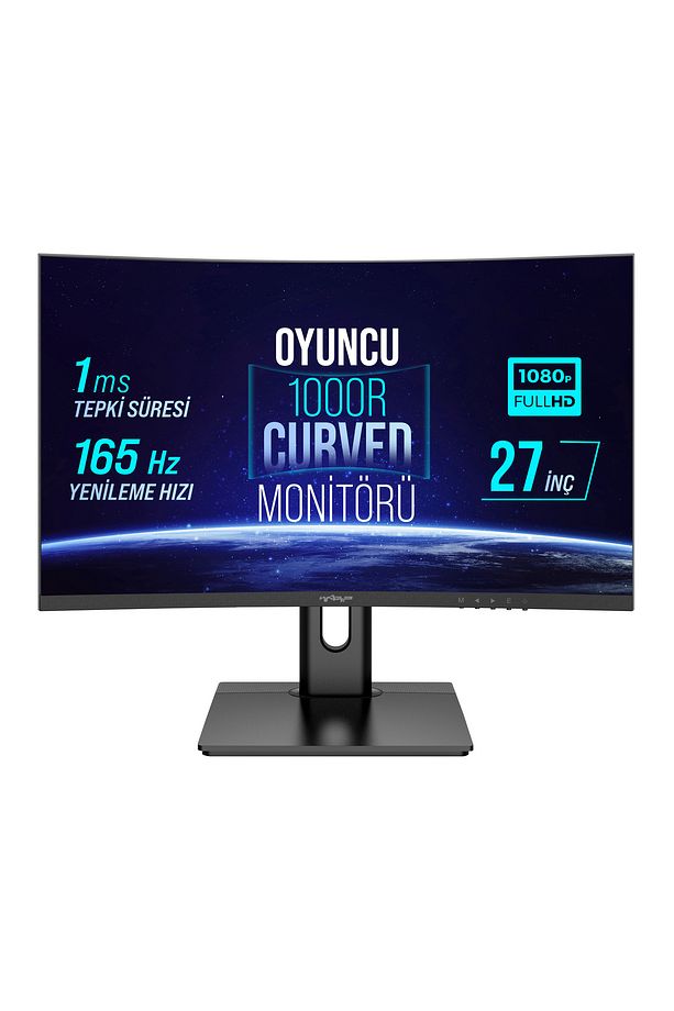 WRP27-165-B 27" 165HZ 1MS RGB 1000R Curved (HDMI + DP) Freesync + G-Sync FHD Oyuncu Monitörü - 1
