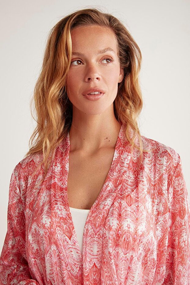 Ethnic patterned dressing gown set - 8