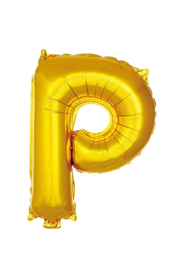 Gold Color Letter P 16'' Foil Balloon 1 Piece