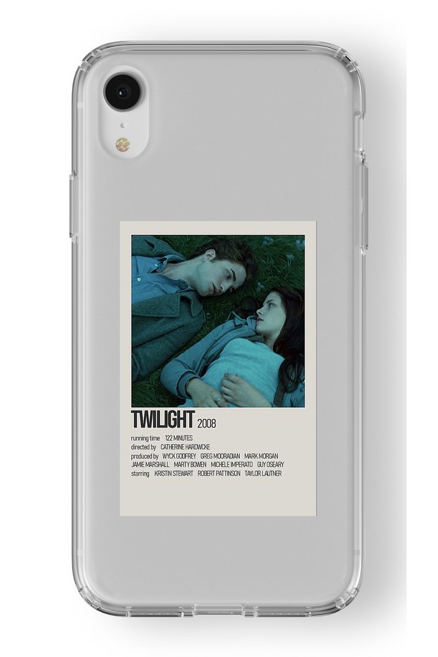 حافظة شفافة مطبوعة بتصميم ملصق Twilight متوافقة مع iPhone XR