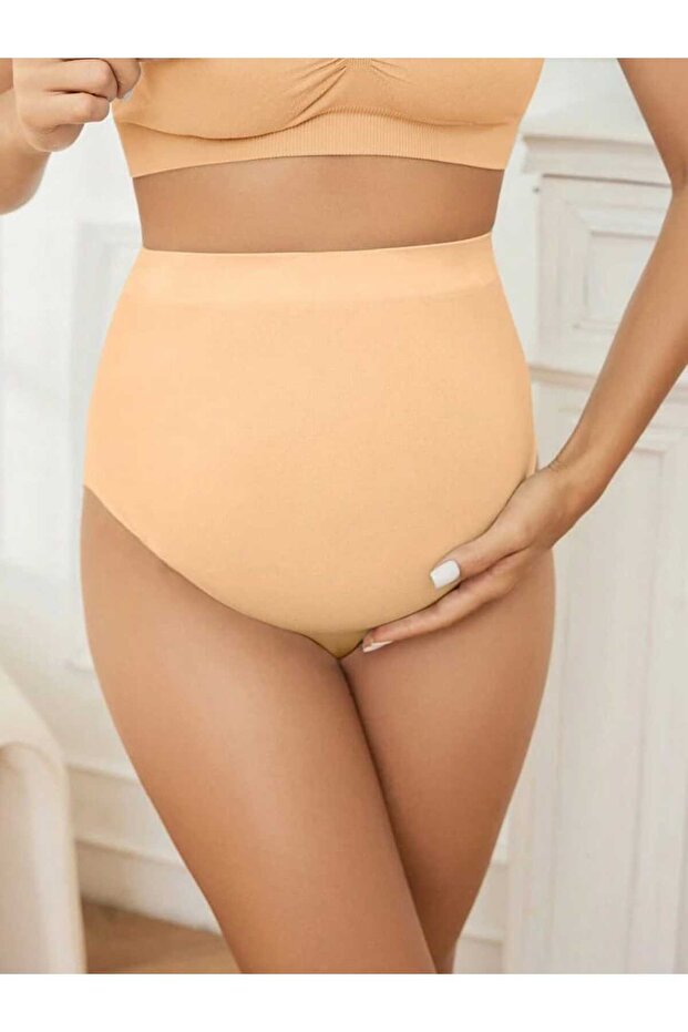 Women's 95% Cotton Maternity Panties Beige