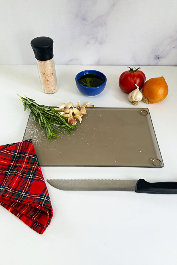 Glass Cutting Plate - Glass Cutting Board| Bronze Glass| 17cm X 29cm