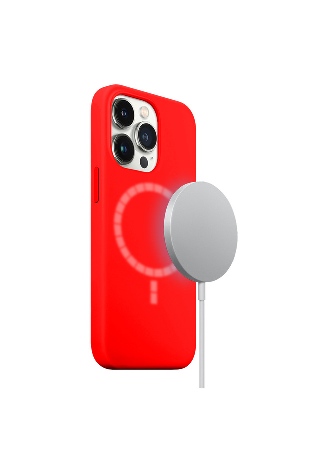 Buff iPhone 15 Pro Max Magsafe Rubber Fit Red - 5