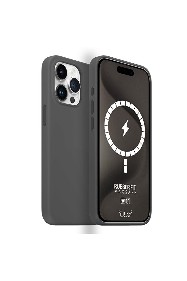 Buff iPhone 15 Pro Max Magsafe Rubber Fit Gray - 1