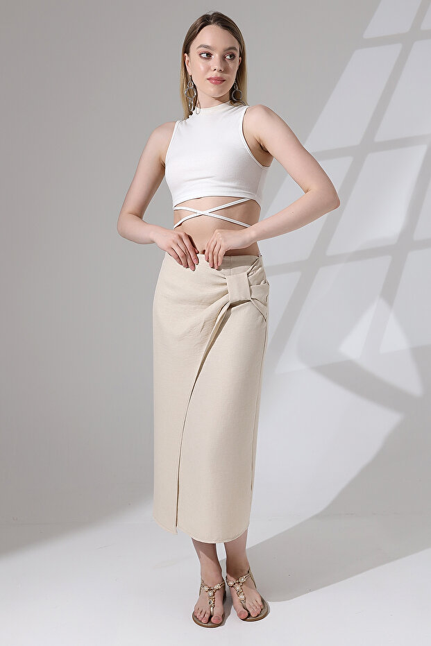 Zippered Summer Linen Skirt