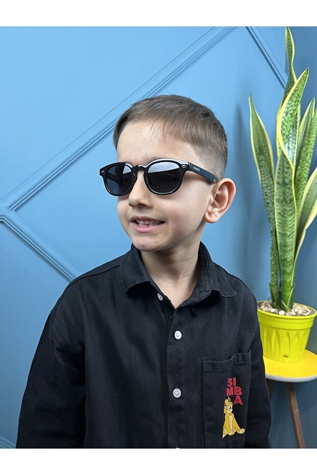 Black Children's Sunglasses Polarized Age 2 8 Years Old ( Flexible - Kırmara Resistant )