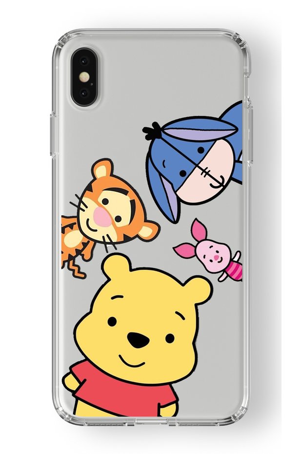 Winnie the Pooh Design Printed Transparent Case Compatible with iPhone X and XS