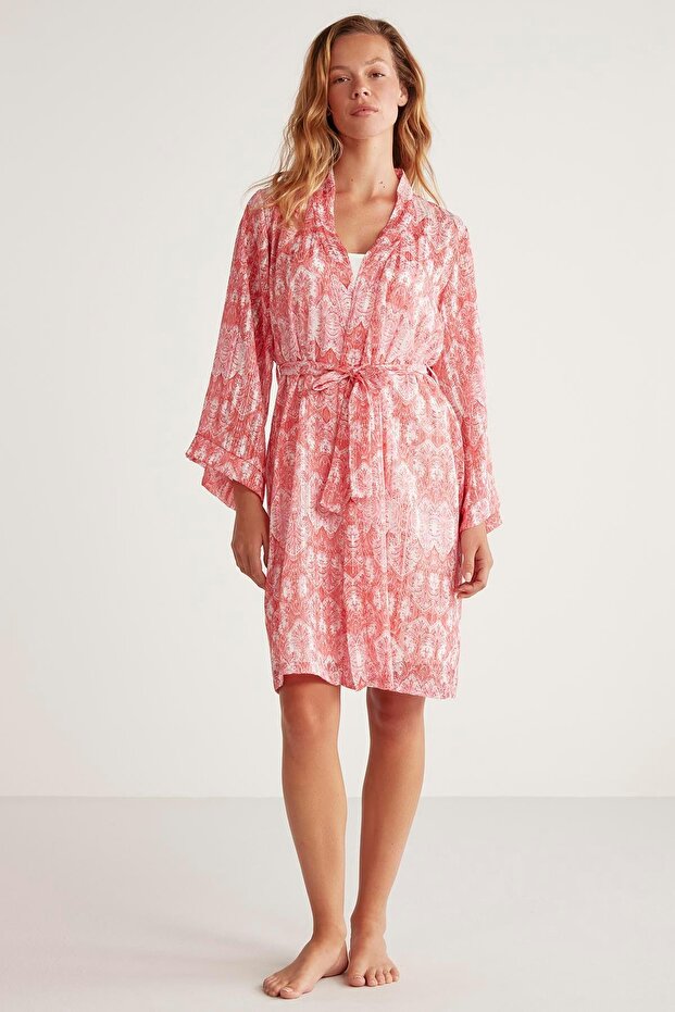 Ethnic patterned dressing gown set - 5