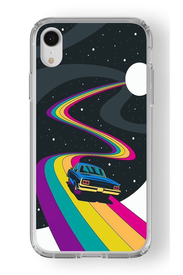 حافظة شفافة مطبوعة بتصميم Space Rider متوافقة مع هاتف iPhone XR