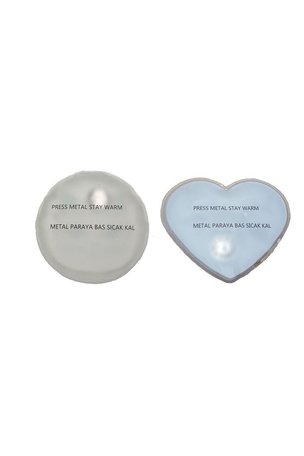 KALP EMOJİ BEYAZ GEYİK CEP SOBASI,EL ISITICI,İKİ ADET SICAK SU TORBASI PVC 9cm - 5