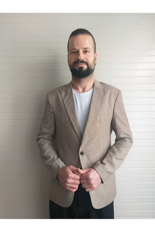 Erkek Blazer Ceket Italyan Stil Slim Fit Sivri Yaka Tek'li 6 Drop Takım Elbise Konbin Yapılır - 1