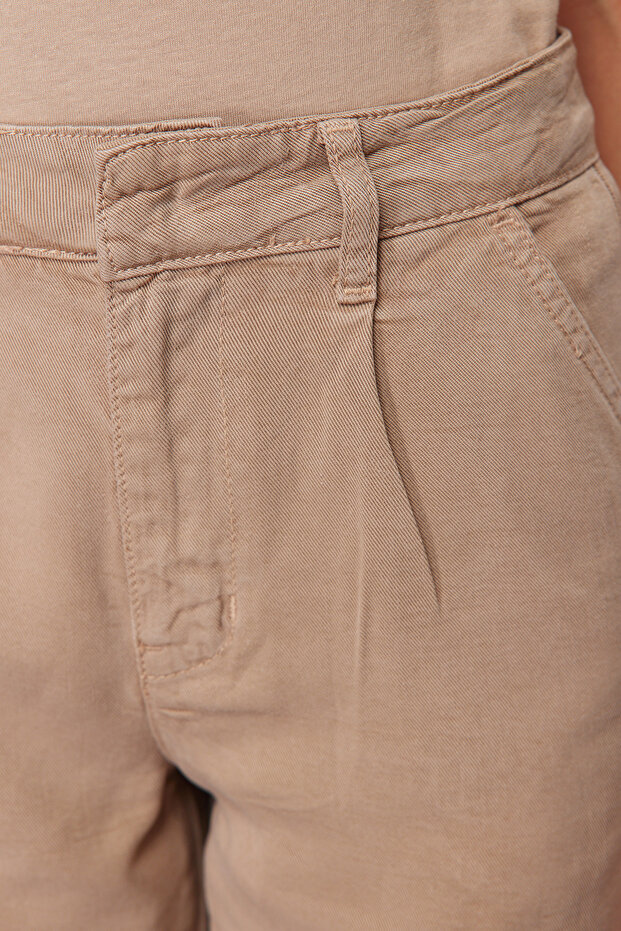 Taş %100 Tencel™ Pileli Denim Şort TWOSS24SR00077 - 5