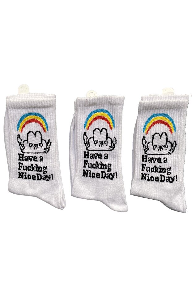 Unisex Fun Patterned Socks 6 Pieces - 1