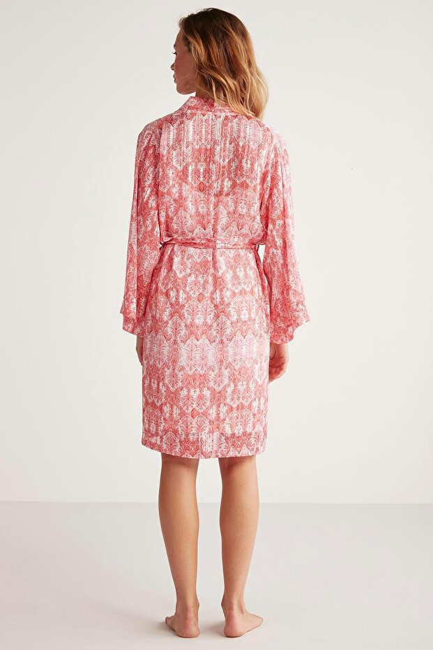 Ethnic patterned dressing gown set - 3