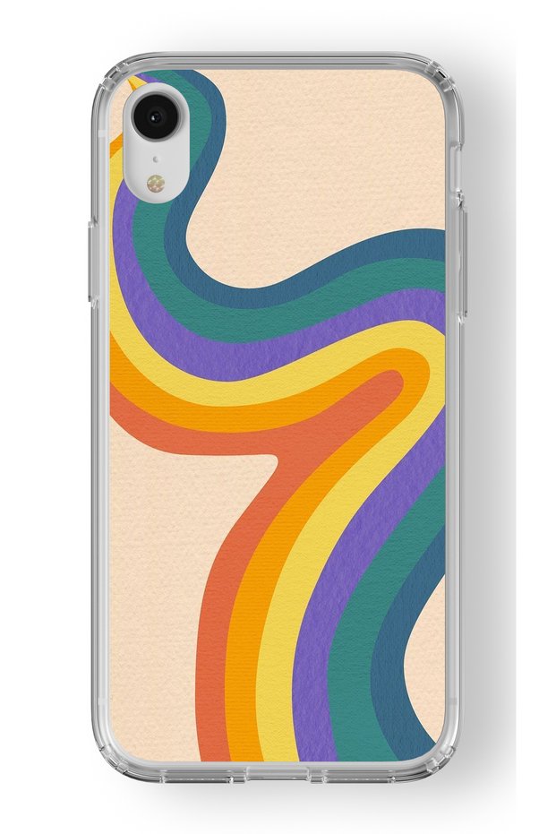 حافظة شفافة مطبوعة بتصميم نمط ملون متوافق مع هاتف iPhone XR