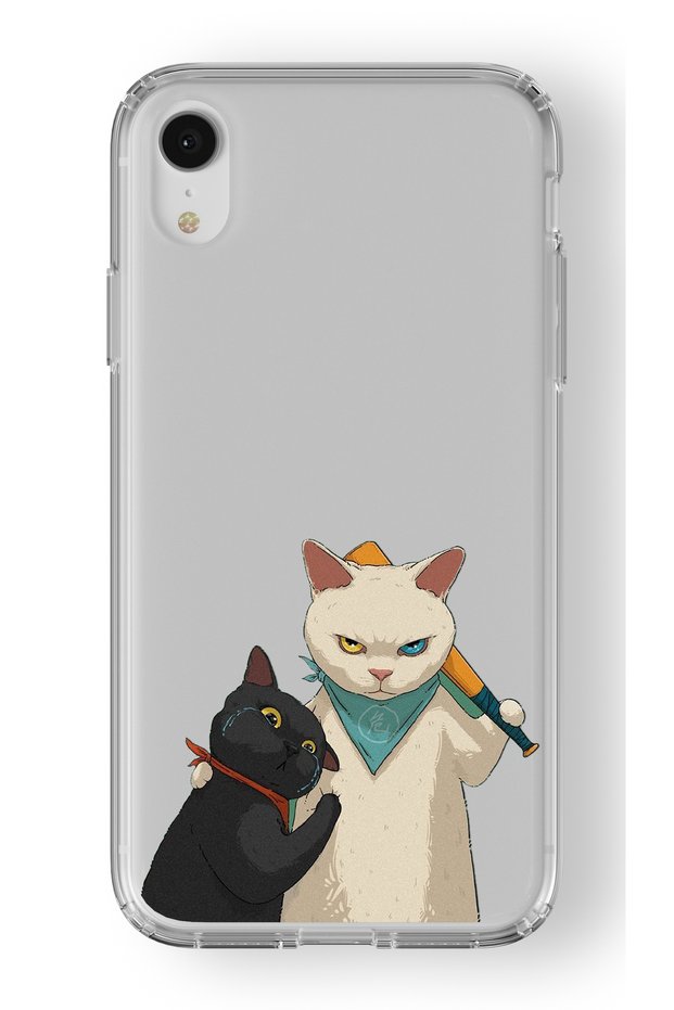 حافظة شفافة مطبوعة بتصميم قطة متوحشة متوافقة مع هاتف iPhone XR