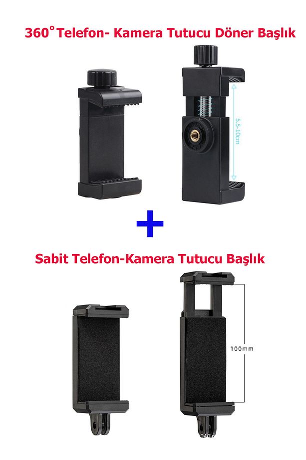 Kask Telefon Aksiyon Kamera  Bağlantı Aparatı Ayarlanabilir ÇİFT BAŞLIKLI VE YEDEK LASTİKLİDİR - 9