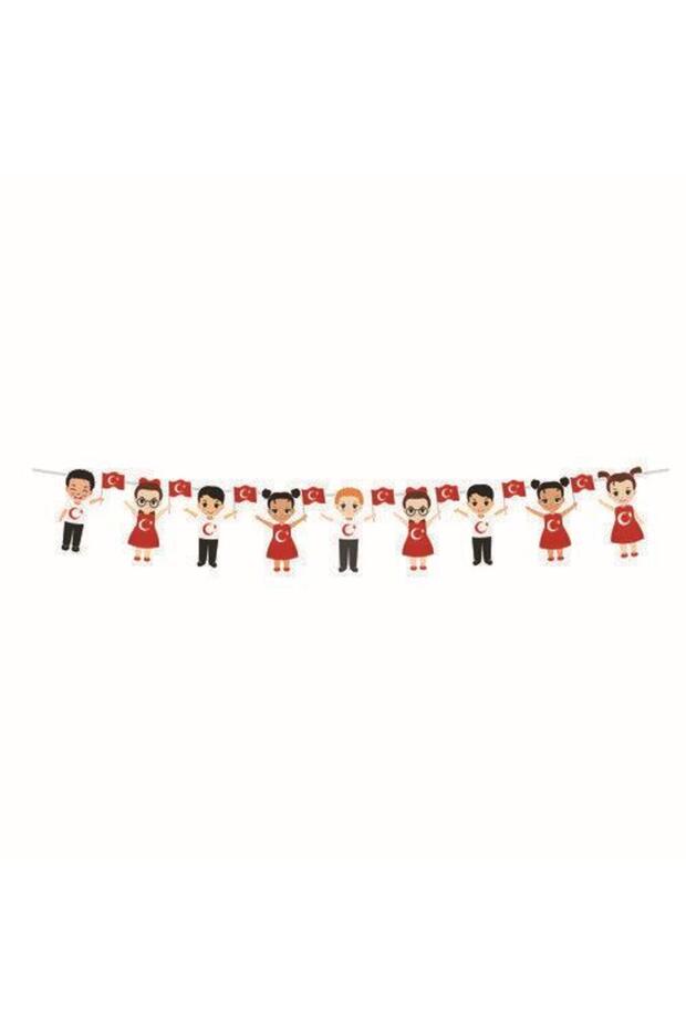 23 April Joyful Children Holding Hands Decorative Banner