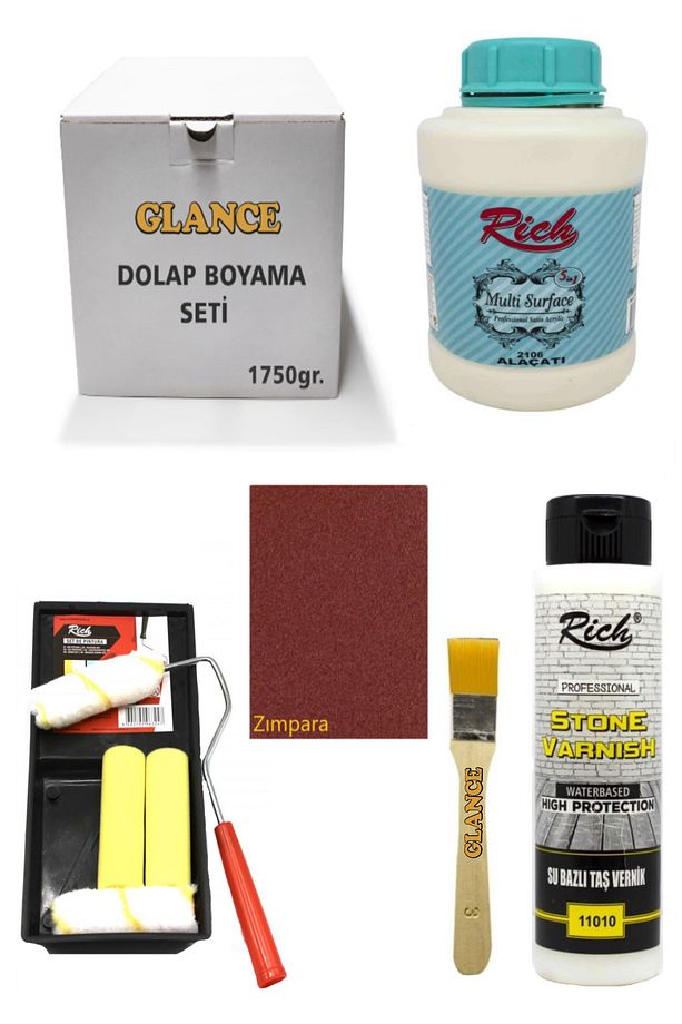 Rich Multi Surface Alaçatı 1750 Gr Dolap Boyama Fayans Boyama Mutfak Tezgahı Boyama Seti - 1