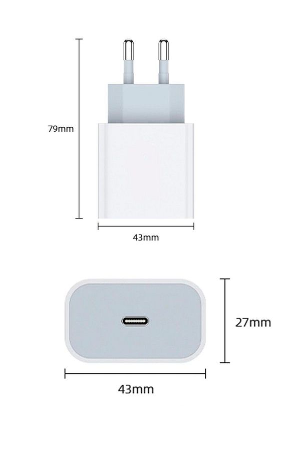 Iphone 8 ve Üzeri Tüm Serilere Uyumlu Yeni Nesil Type-c Girişli Şarj Aleti Başlığı Şarz Adaptörü - 4