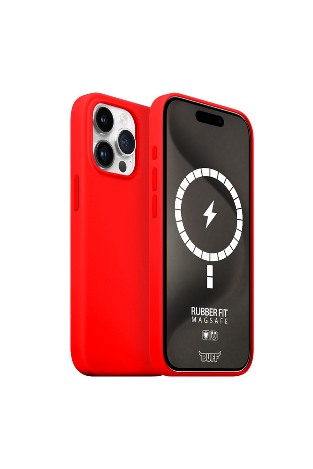 Buff iPhone 15 Pro Max Magsafe Rubber Fit Red - 1