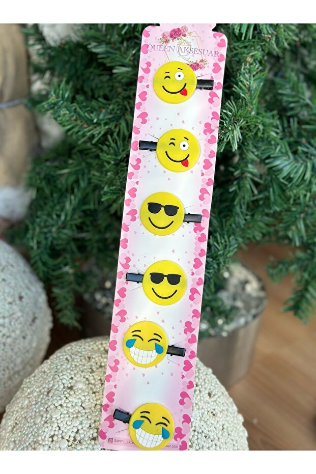 Cute Special Design 6-Piece Smiling Face Emojia Fancy Collet Side Buckle Set Side Baby Child
